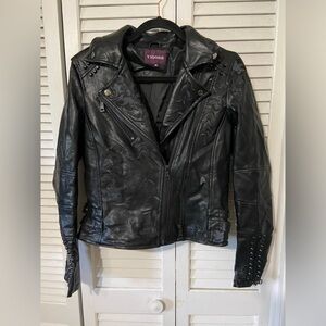 🐈‍⬛ Vigoss floral/studded moto jacket women's size M in black NWOT 🐈‍⬛